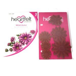 Heartfelt Creations Wild Aster Cling Stamps 3 Pcs Floral Summer Spring
